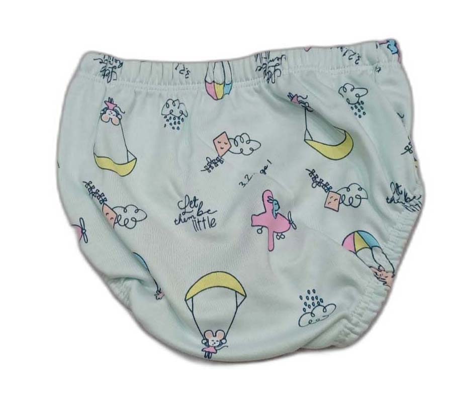 CUCUMBER Interlock Knit Half Sleeves Front Open Frock with panty- skyblue