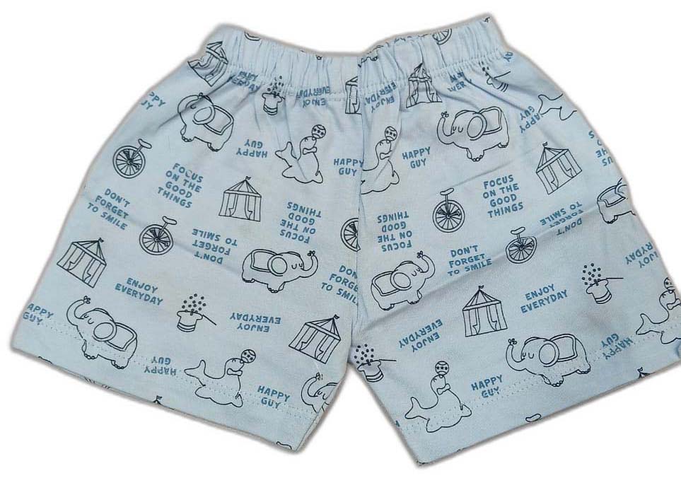 Newborn Jhabla Cotton Cute Printed T Shirt with short - Blue