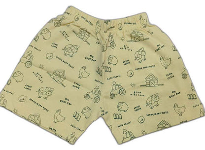 Newborn Jhabla Cotton Cute Printed T Shirt with short - Dark Blue