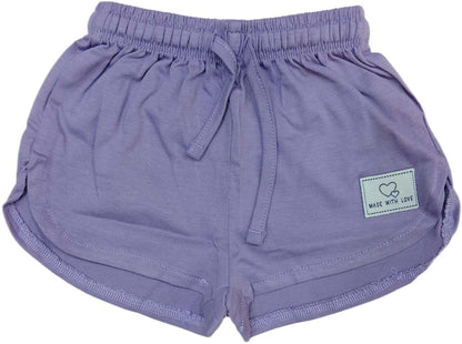 Cucumber Baby Girl Printed Half Sleeves Top with Short - Purple