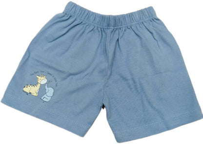 Baby boys Half Sleeve Front Open Printed T Shirt With Short - Blue