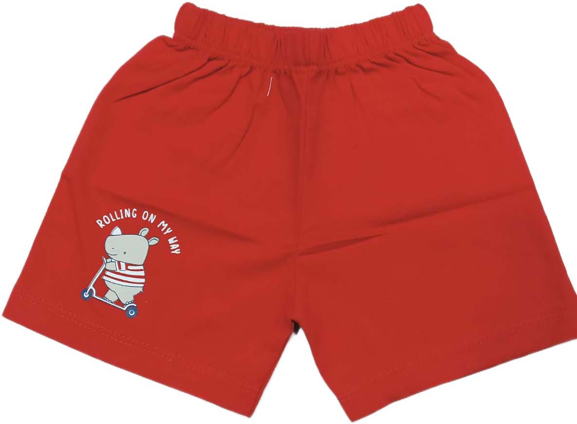 Baby boys Half Sleeve Front Open Printed T Shirt With Short - Cream