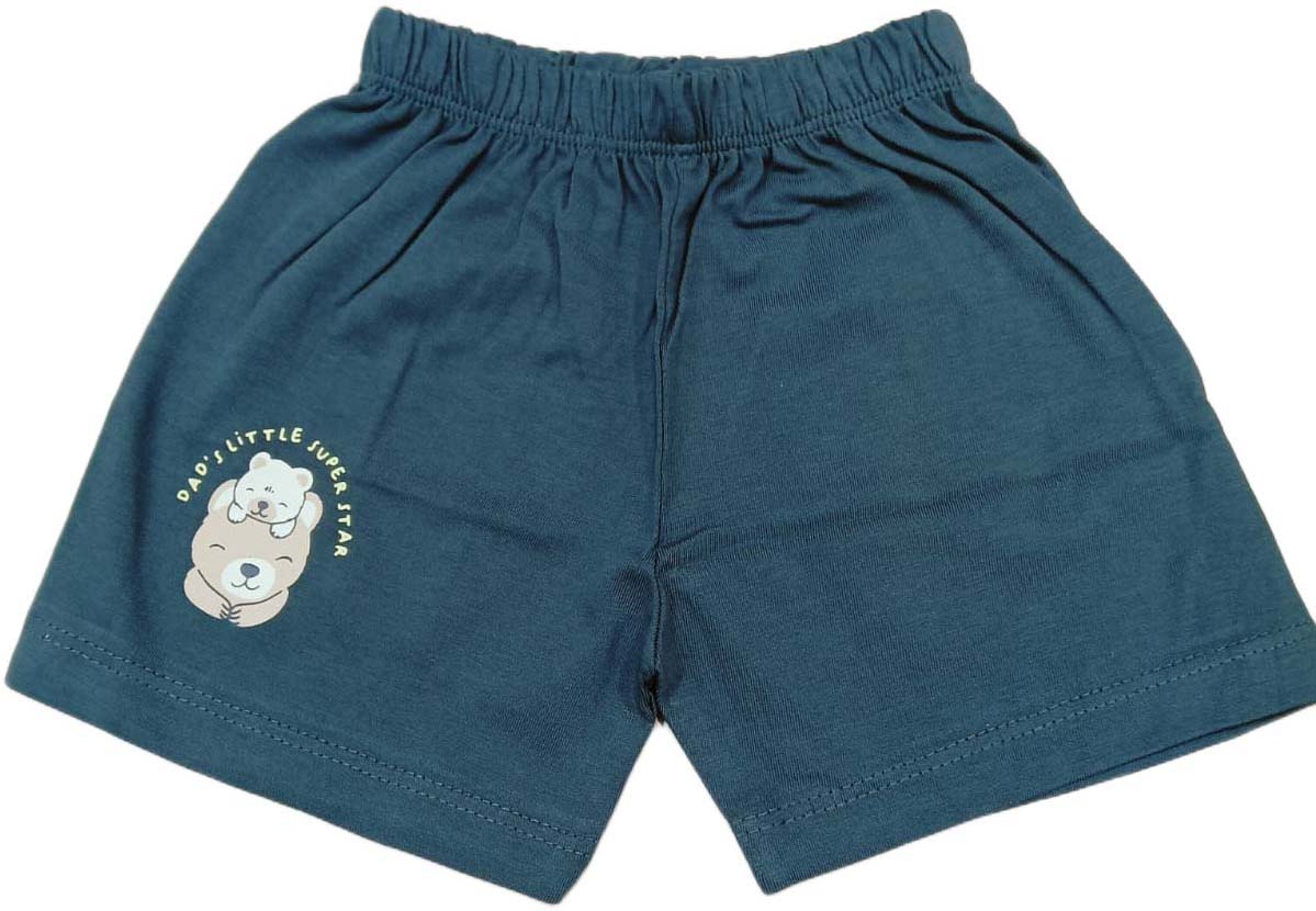 Baby boys Half Sleeve Front Open Printed T Shirt With Short - Light Green