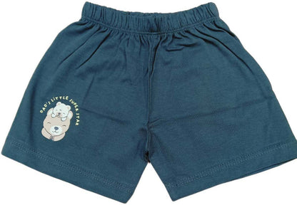 Baby boys Half Sleeve Front Open Printed T Shirt With Short - Light Green