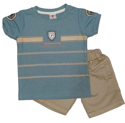 Boys' Clothing Pair Printed Cotton T-Shirt & Short Set for Kids