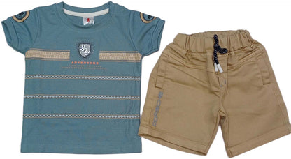 Boys' Clothing Pair Printed Cotton T-Shirt & Short Set for Kids