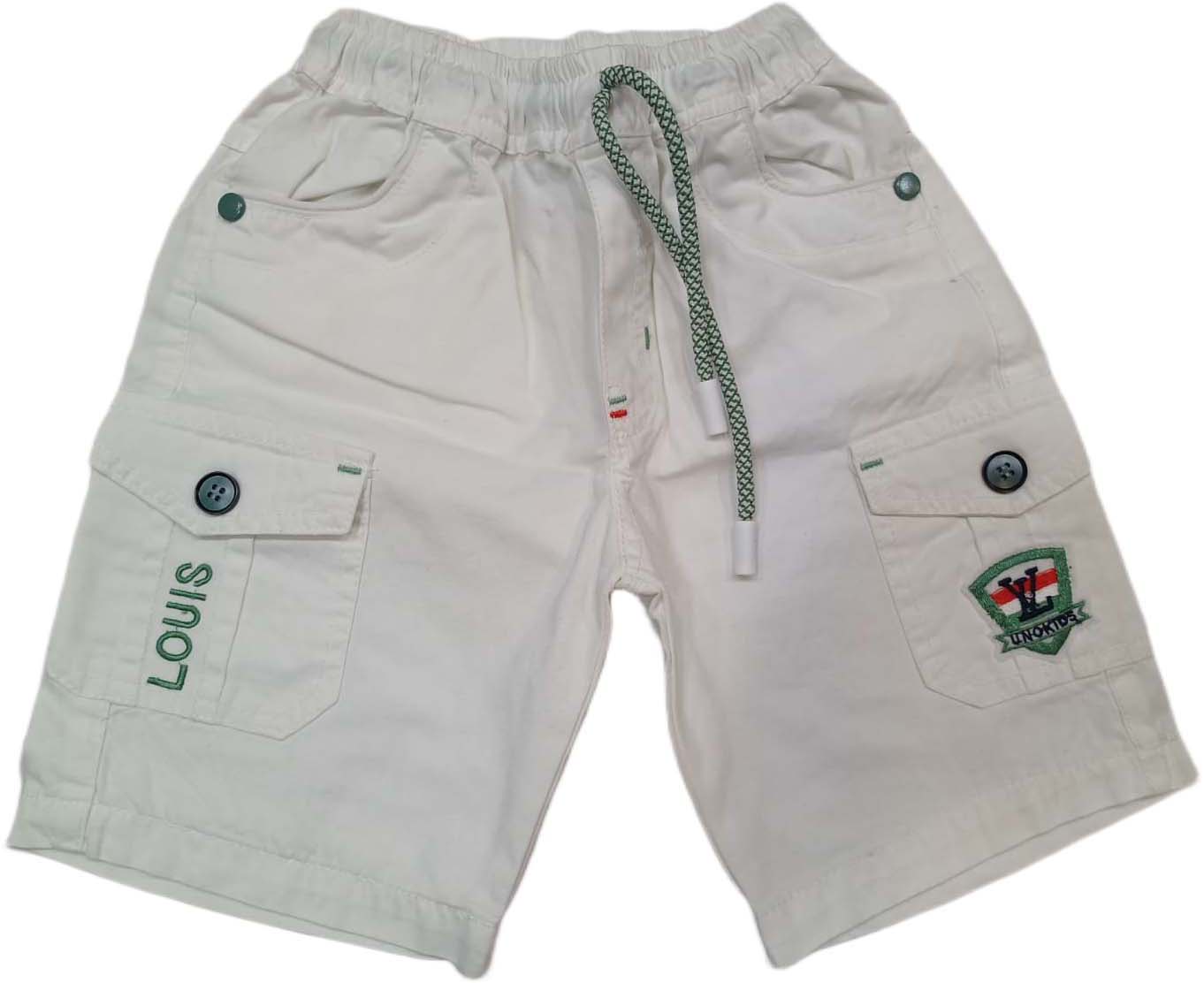 Boys' Striped Polo T-Shirt – Green & White – Short Sleeves with Short