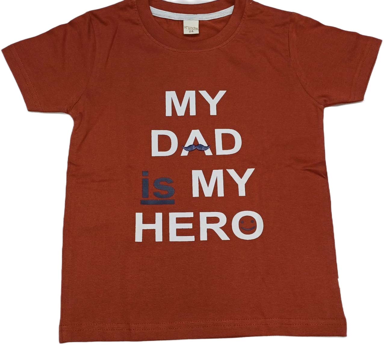Cotton Half Sleeves My Dad Is My Hero Text Printed T-Shirt with Short Set
