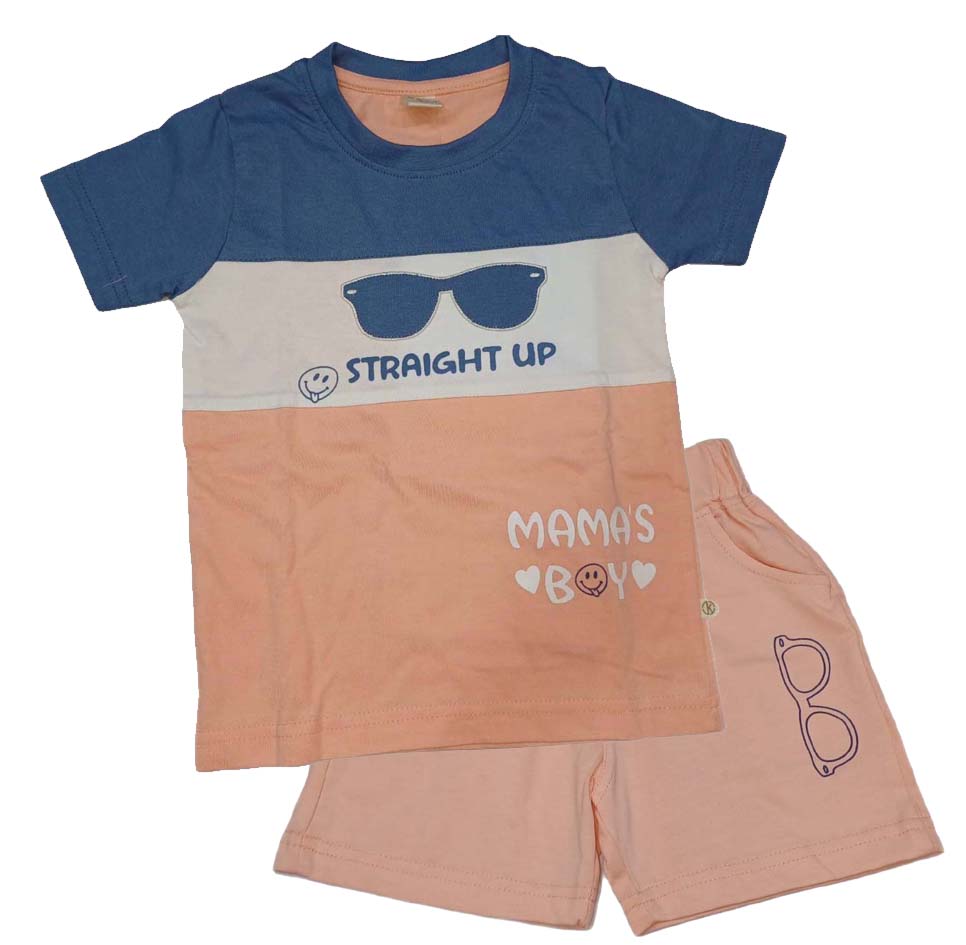Boys Colourblock T-Shirt & Shorts Set