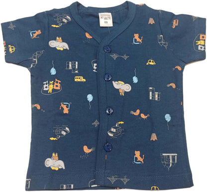 New Born Baby Front Open Suit - Navy Blue