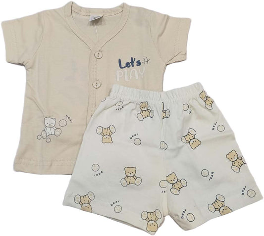 Lets Play New Born Baby Front Open Suit - Green