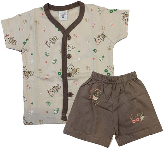 Krunchy New Born Baby Front Open Suit - Peach