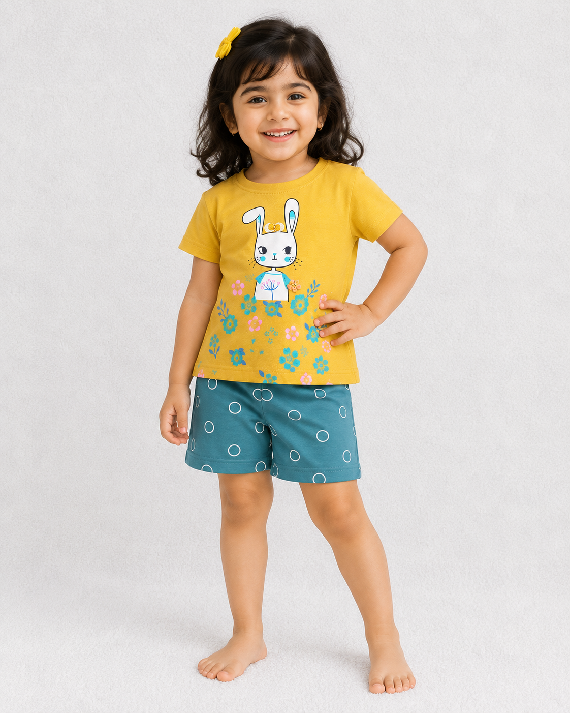 Krunchy Girl Top Short Set Yellow