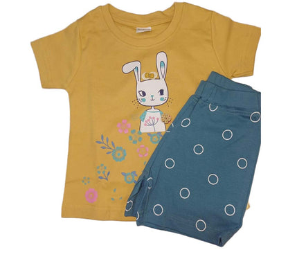 Krunchy Girl Top Short Set Yellow