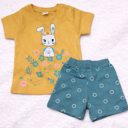 Krunchy Krunchy Girl Top Short Set Yellow - Cutypi
