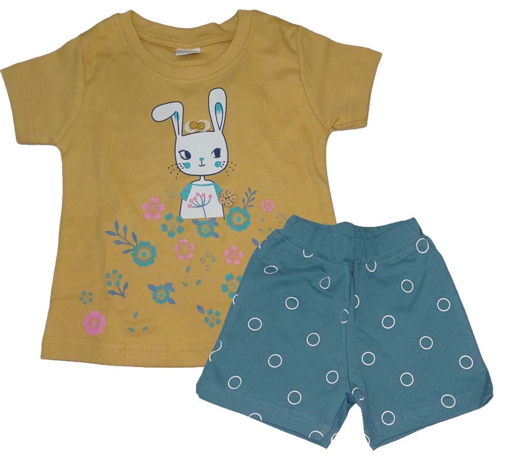 Krunchy Girl Top Short Set Yellow