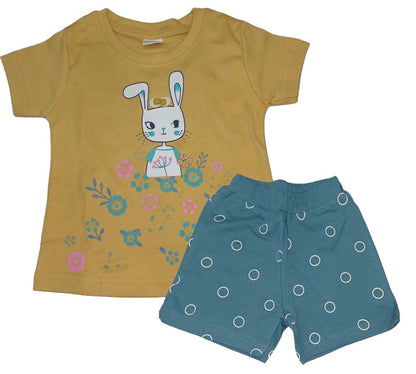 Krunchy Girl Top Short Set Yellow