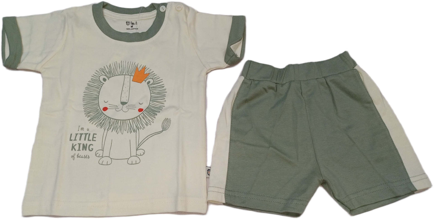 Animal Printed Round-Necked T-shirt green