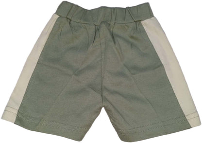 Boys Striped Cotton T-shirt With Shorts Green