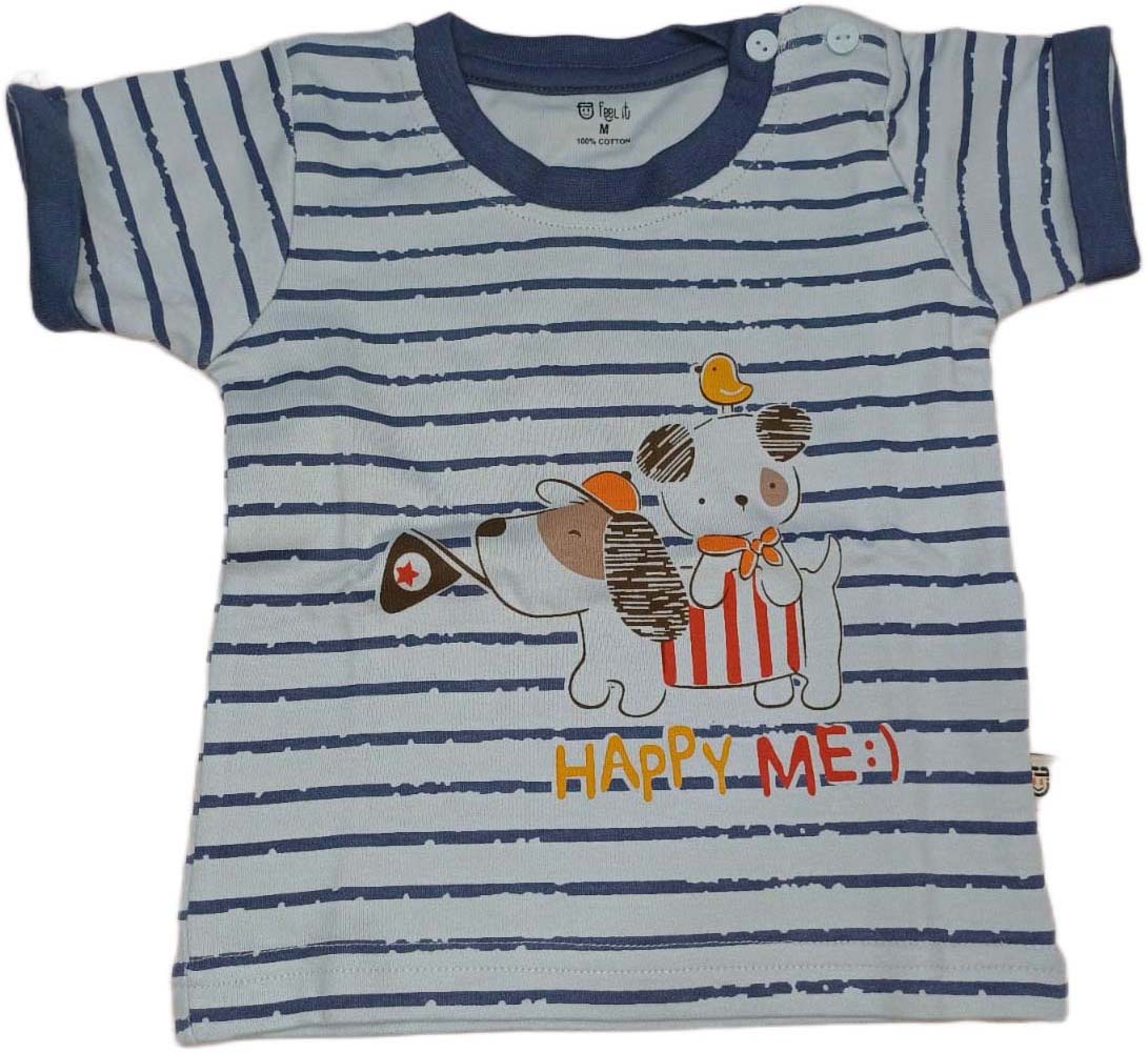 Boys Striped Cotton T-shirt With Shorts White