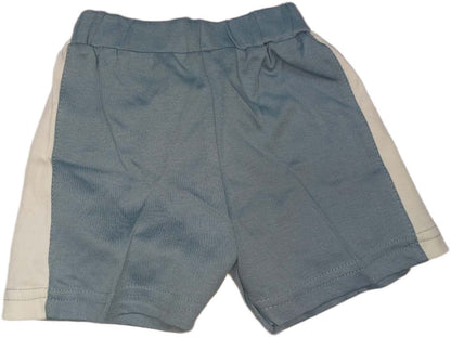 Boys Striped Cotton T-shirt With Shorts White