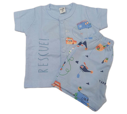 Baby Girl Printed Half Sleeves Top with Short