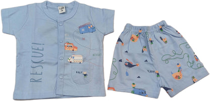 Baby Girl Printed Half Sleeves Top with Short