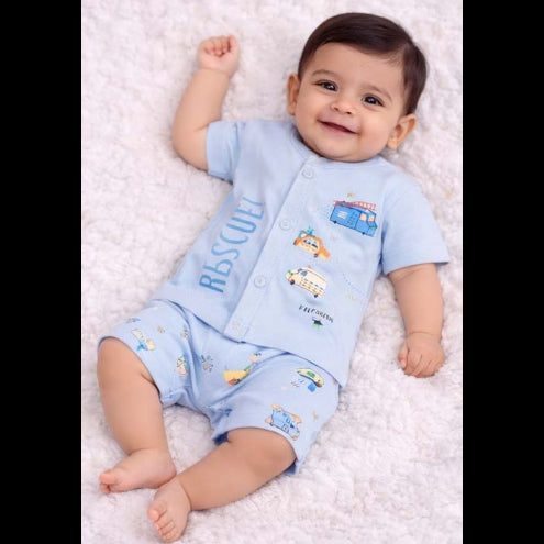 Baby Girl Printed Half Sleeves Top with Short