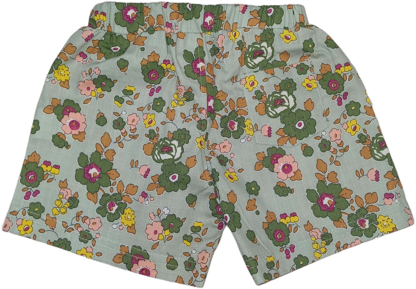 Baby Girl Floral Half Sleeves Top with Short - Green