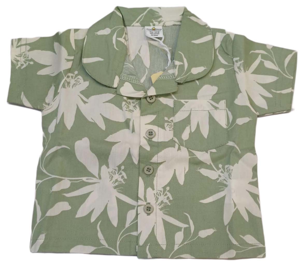 Baby Girl Printed Half Sleeves Top with Short - Green