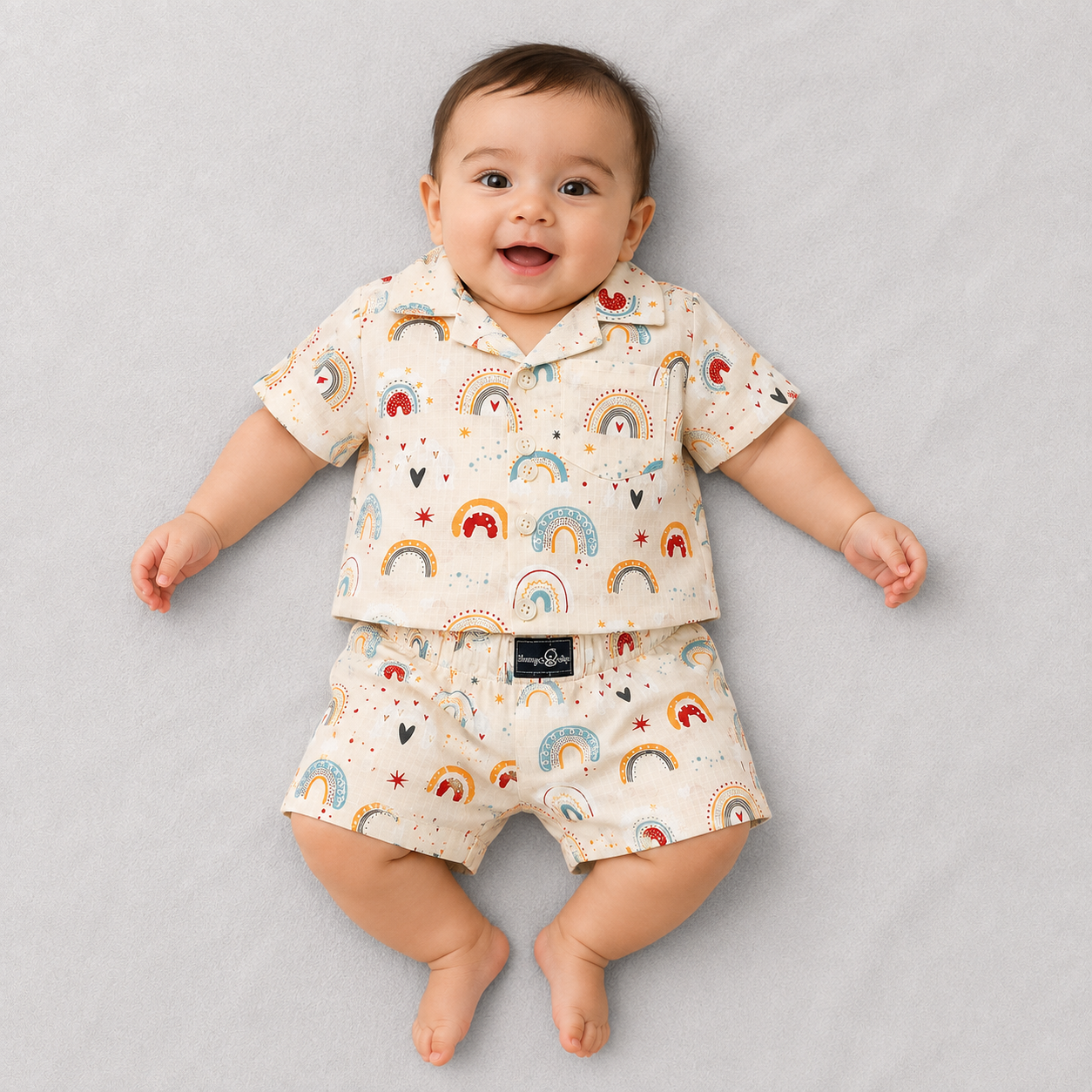 Boys Rainbow Print Shirt & Shorts Set | Kids Summer Outfit | Cutypi.com