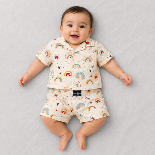 Boys Rainbow Print Shirt & Shorts Set | Kids Summer Outfit | Cutypi.com