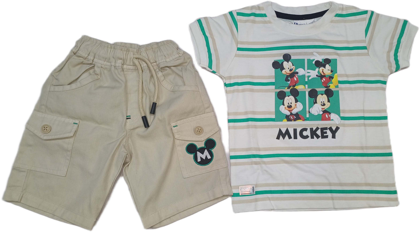 Micky T-Shirt with Pant for Boys - Green