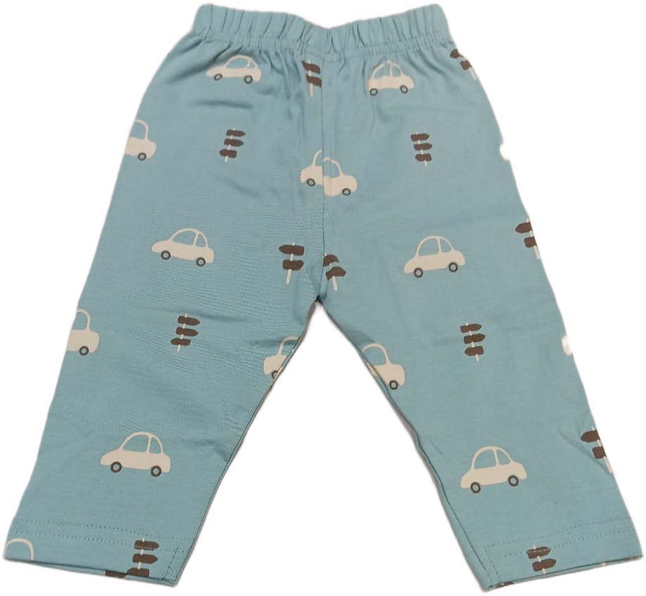 Unisex Cotton Tropical Print Night Suits - Sky Blue