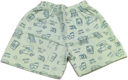 CUCUMBER Sinker Knit Sleeveles Front Open T-Shirt & Short Set