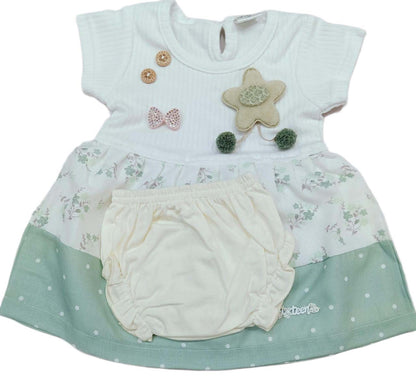 Baby Girl Party Frock Set - Green