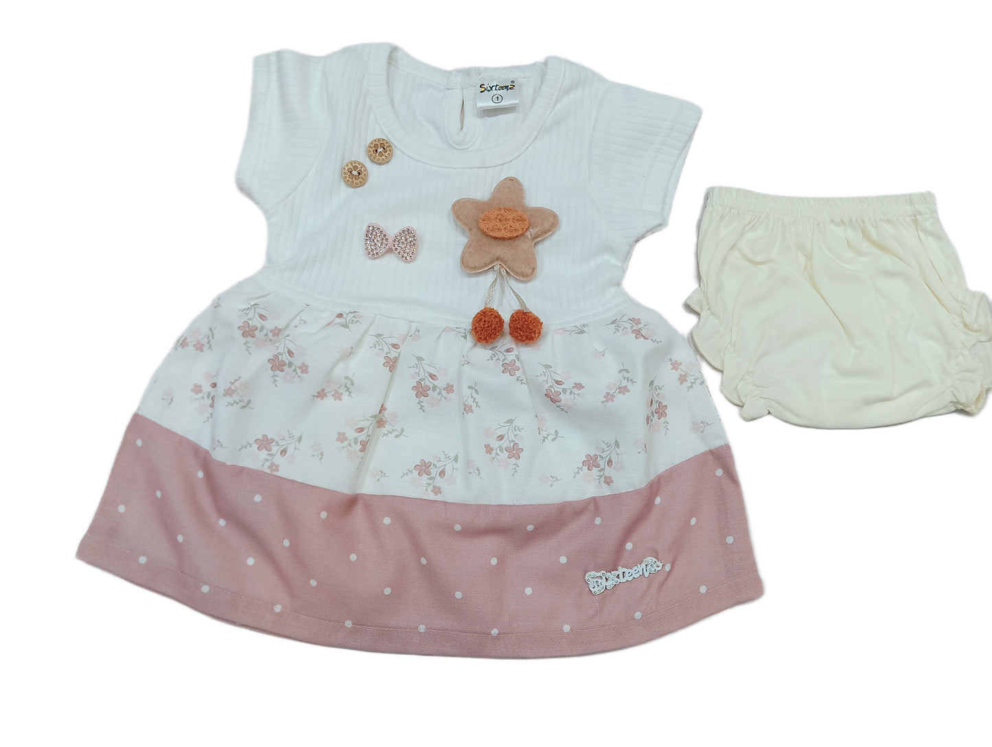 Baby Girl Party Frock Set - pink