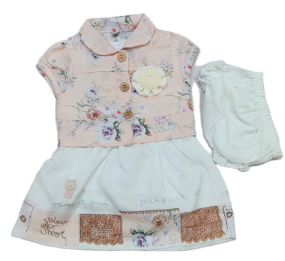 Baby Girl Sleeveless Party Frock with Peter Pan Collor