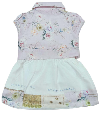 Baby Girl Sleeveless Party Frock with Peter Pan Collor - Pink