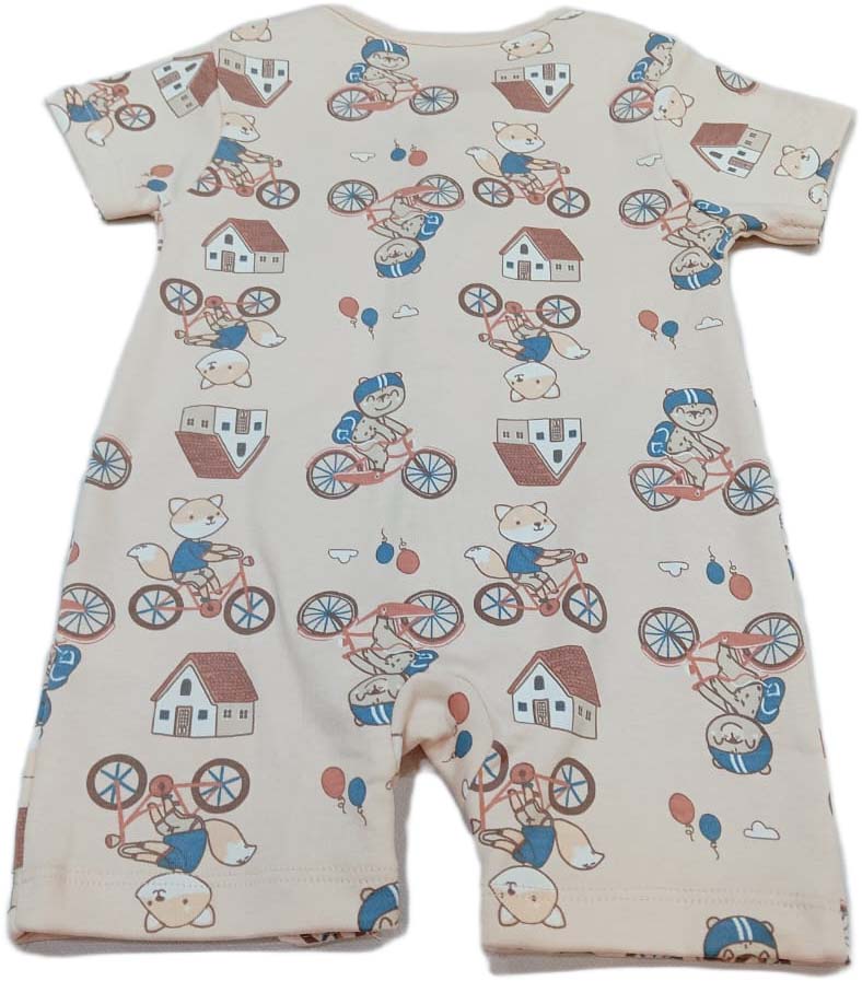 Baby Printed Half Sleeves Romper cream