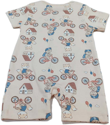 Baby Printed Half Sleeves Romper cream