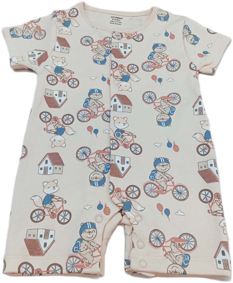 Unisex Cotton Tropical Print Night Suits - Orange