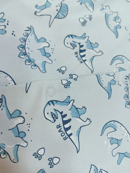 Baby Printed Half Sleeves Romper light blue