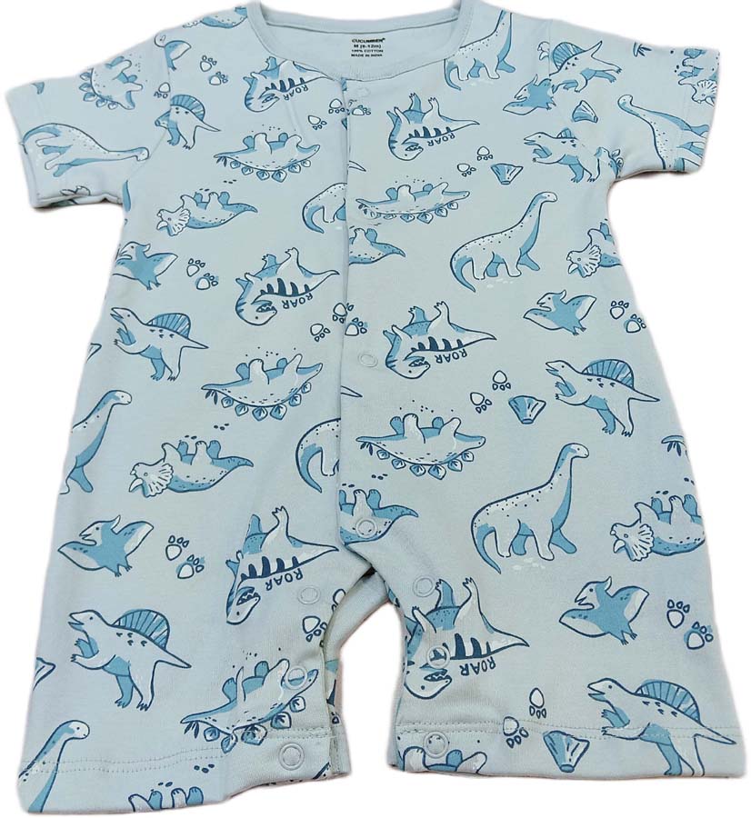 Baby Printed Half Sleeves Romper light blue