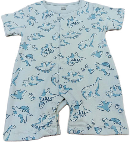 Baby Printed Half Sleeves Romper light blue