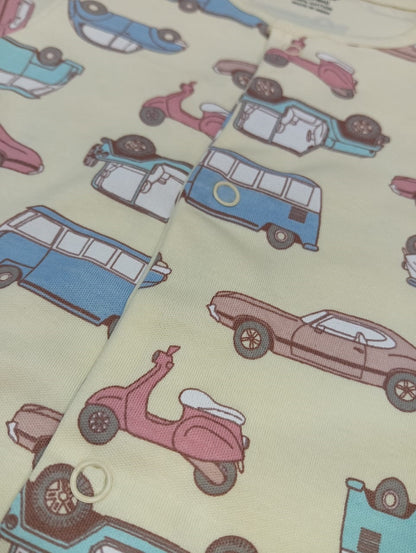 Baby Printed Half Sleeves Romper light yellow