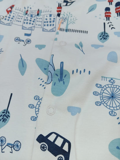 Baby Printed Half Sleeves Romper white