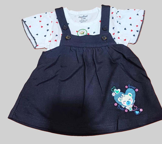 Baby Girl Dungaree Type Frock Black