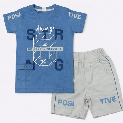 T-Shirt with Pant for Boys - Blue