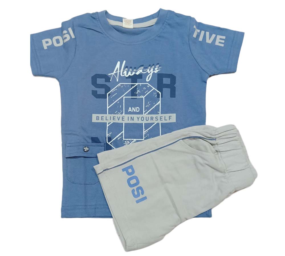 T-Shirt with Pant for Boys - Blue